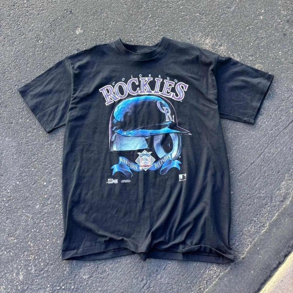 Vintage Big Helmet Baseball shirt Salem sports 1992 Colorado Rockies‎ MLB